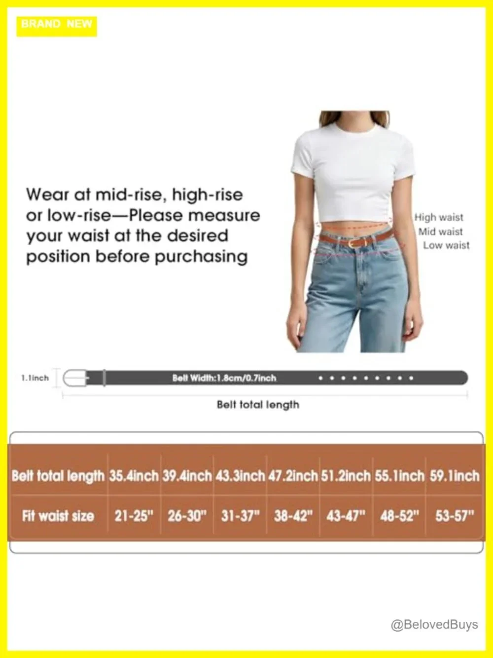 Slim Faux Leather Belt with Gold Buckle for Jeans Dress Pants